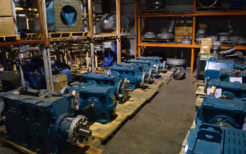 Hansen reducing gearboxes in West River's warehouse.